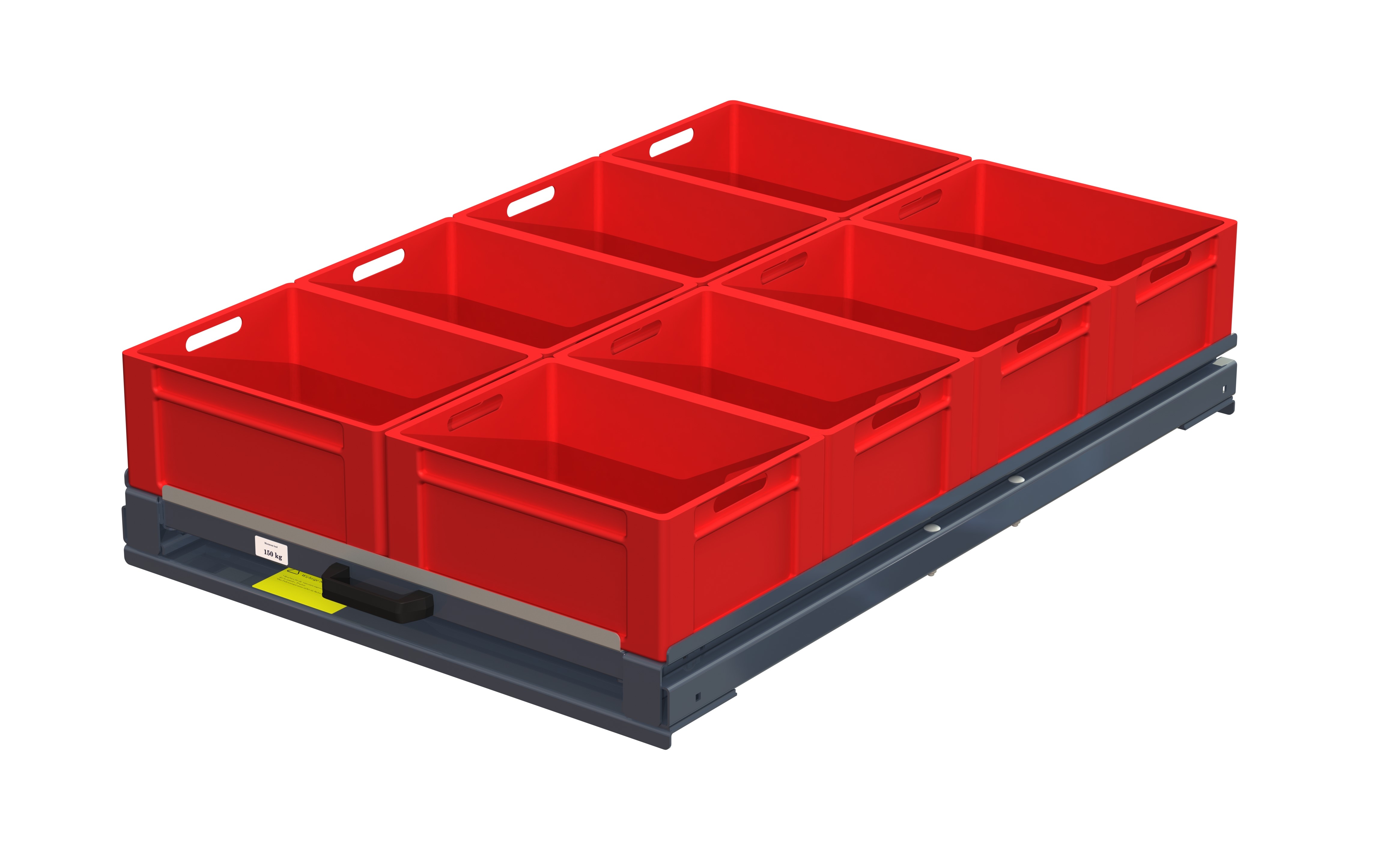 Utdragsenhet med stålplan, 100% utdragskapacitet, 200 kg lastkapacitet, b=800 d=1200 - image 3