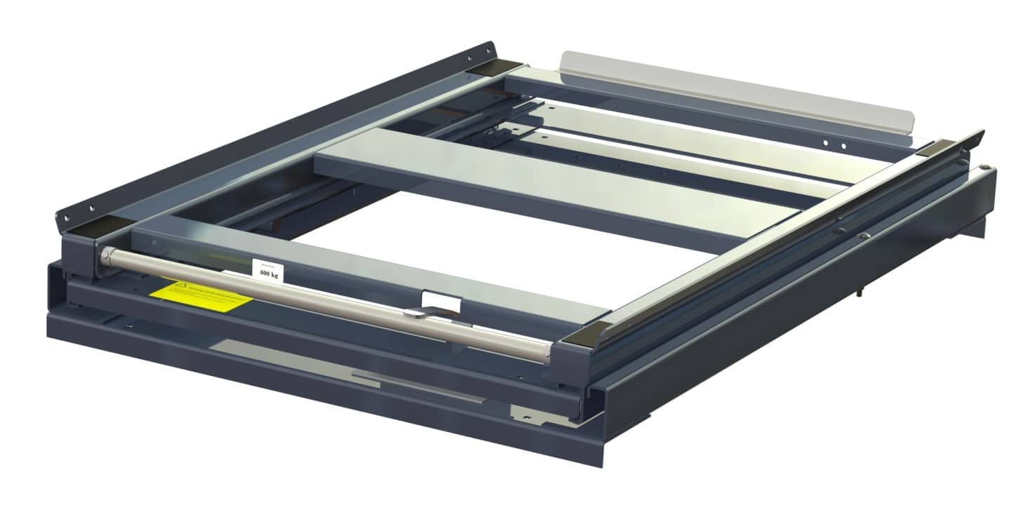 11 601 1 grey closed Pull-out unit for eur pallet with 100% extension capacity, 600 kg load capacity, w=830 d=1200 - image 2