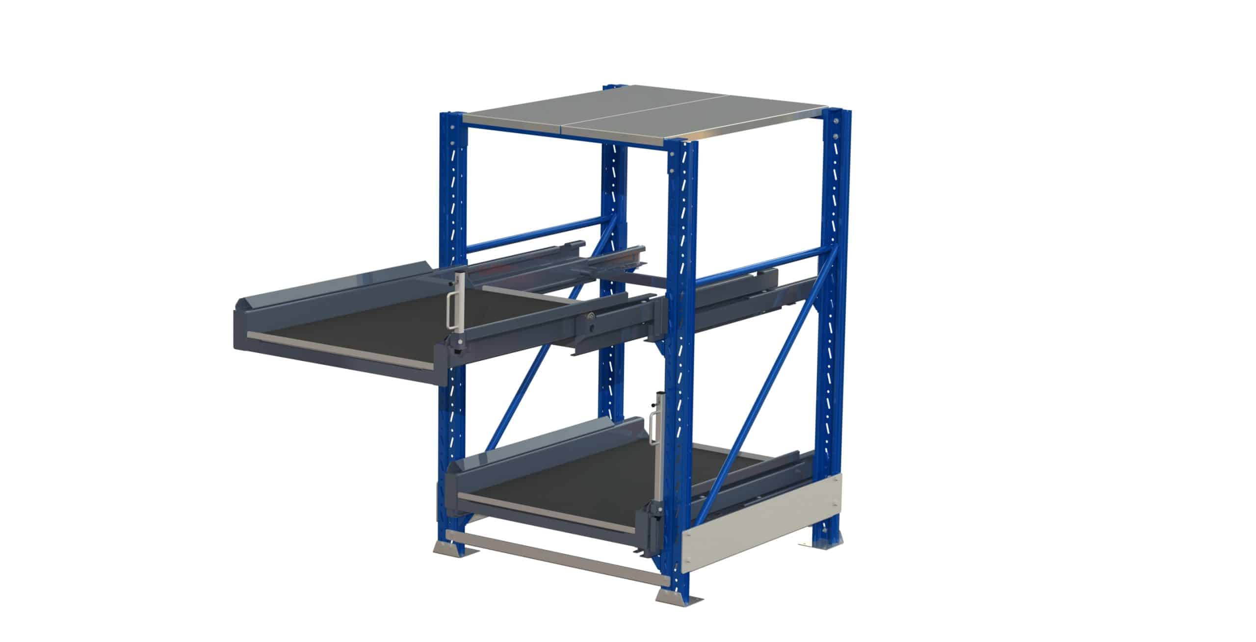Tsu - tool storage unit, 2 pull-out units, 600 kg, 100% extension, with shelf lock - image 2
