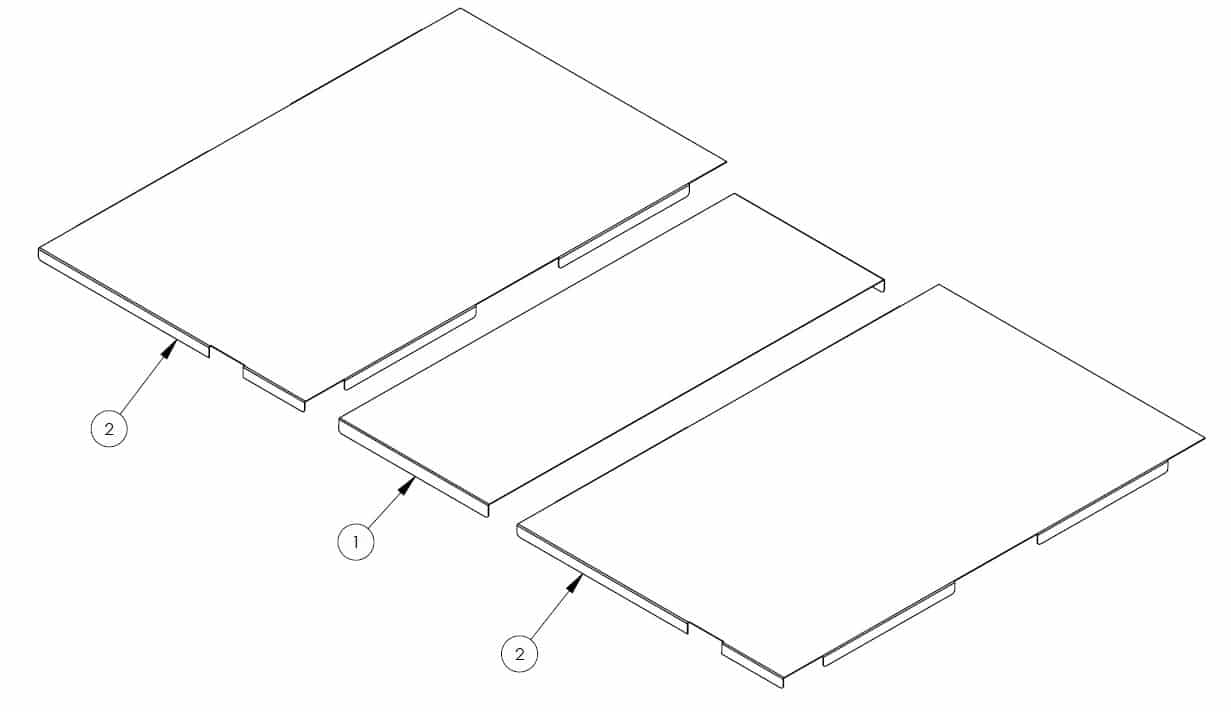 Plåtplan till bred utdragsenhet  600/1200 kg 70/100% 2100x1200 komplett kit - image 2