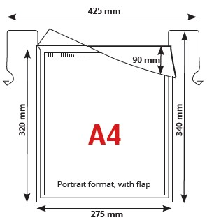 5901007 layout A4 portrait document holder with wire hanger and flap - image 2