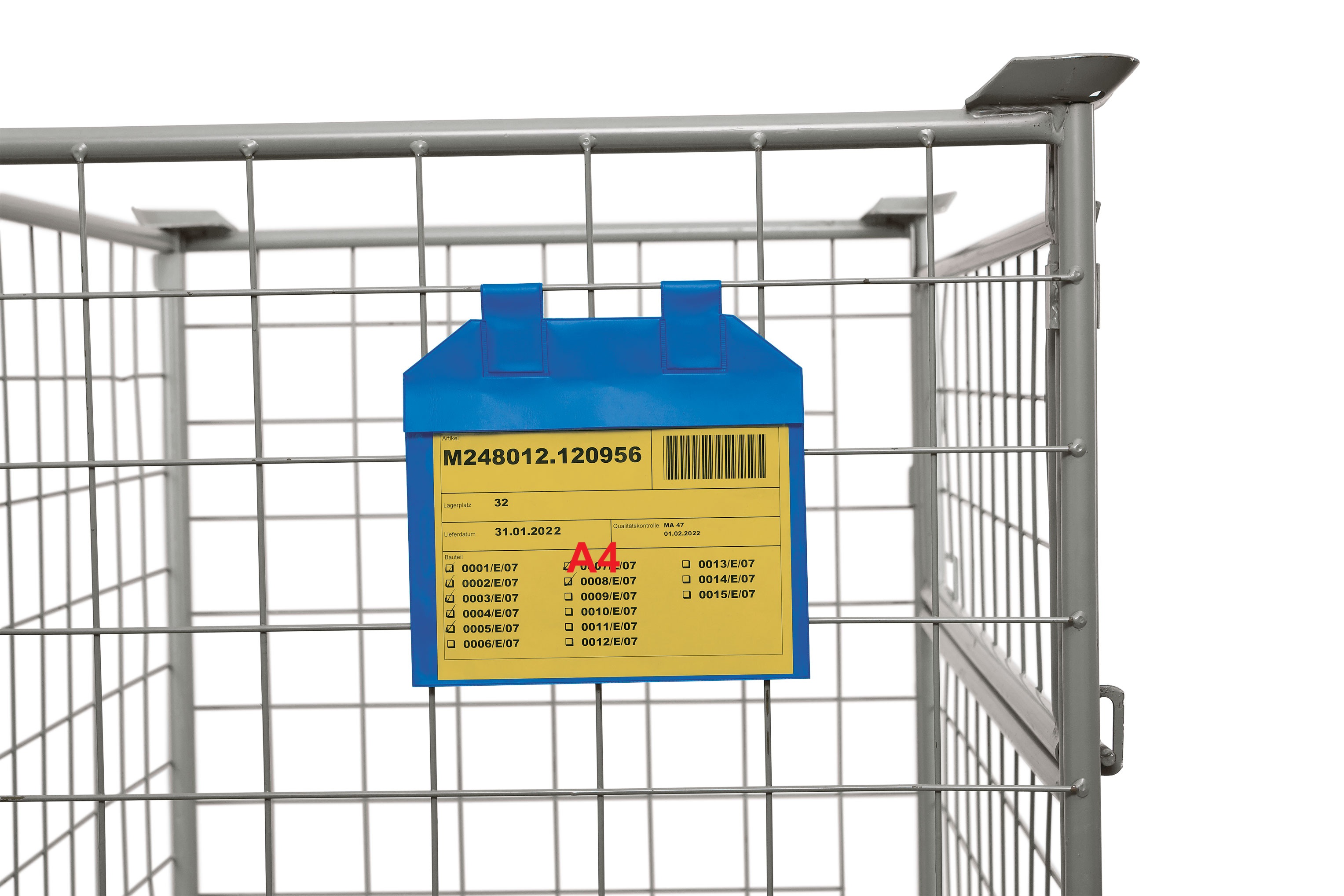 Plastficka a5 liggande för gallerbox med neodymmagneter och lock