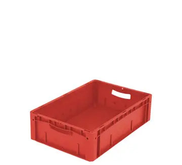 Euro crate, stackable with lock, 600 x 400 x 170 mm, 34 l, red Euro crate, stackable with lock, 600 x 400 x 170 mm, 34 l, red