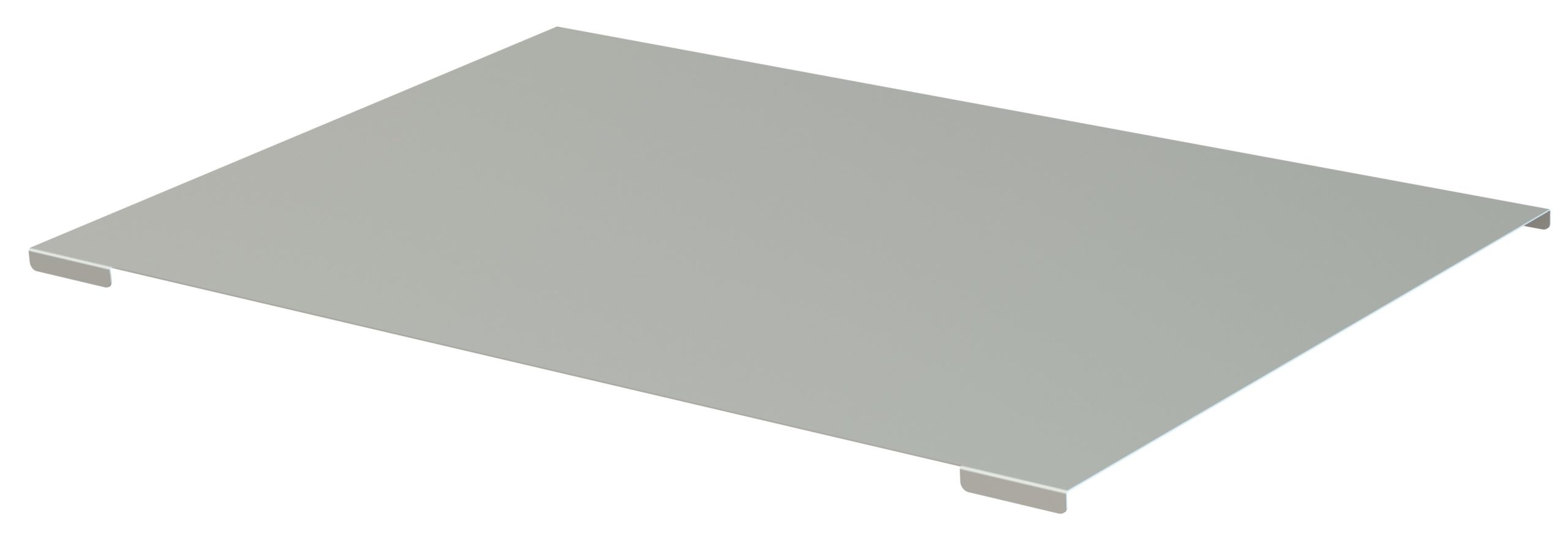 Steel shelf panel for long-side handled unit