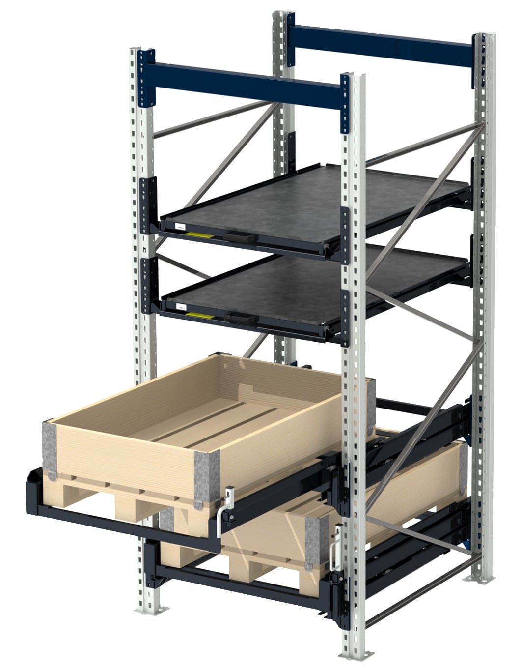 S35 pallstall med 2x15 600 1 samt 2x15 201 0 med pallkrage 1