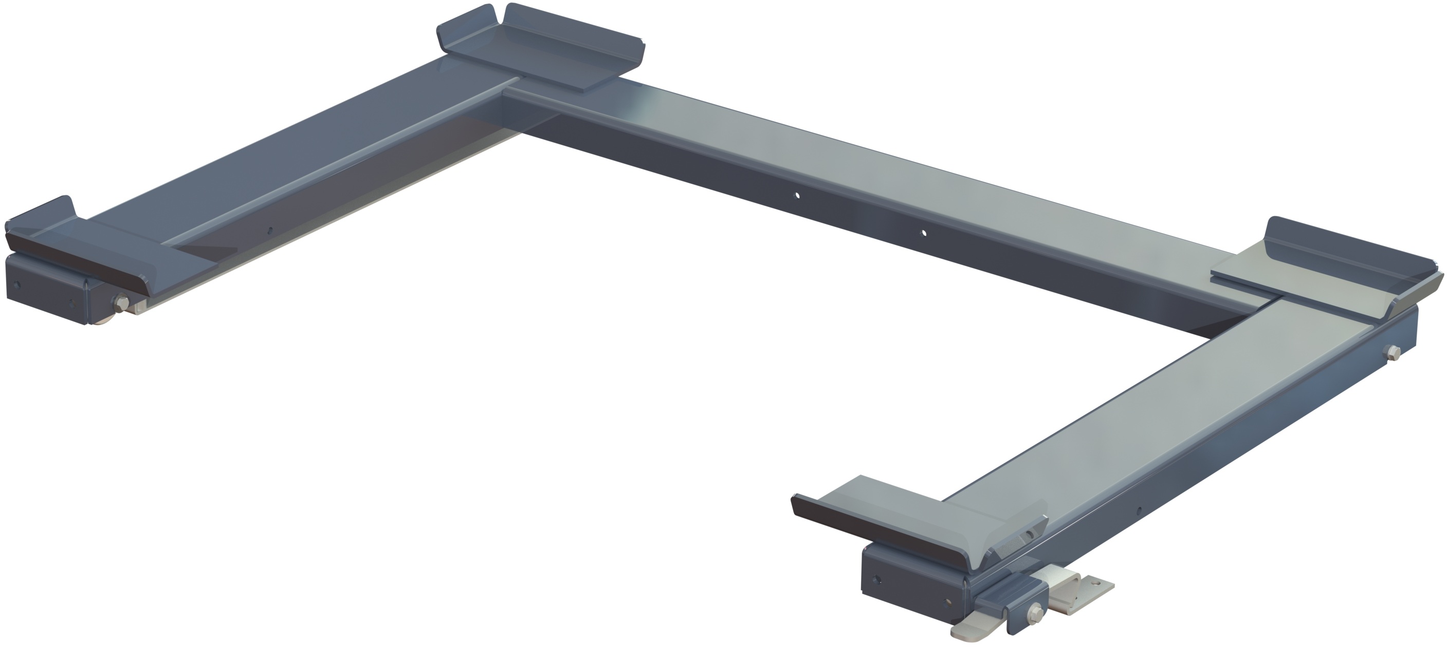 Golvmonterad utdragsenhet, 1200 kg, långsideshanterad, framlastad, för nätcontainer - image 2