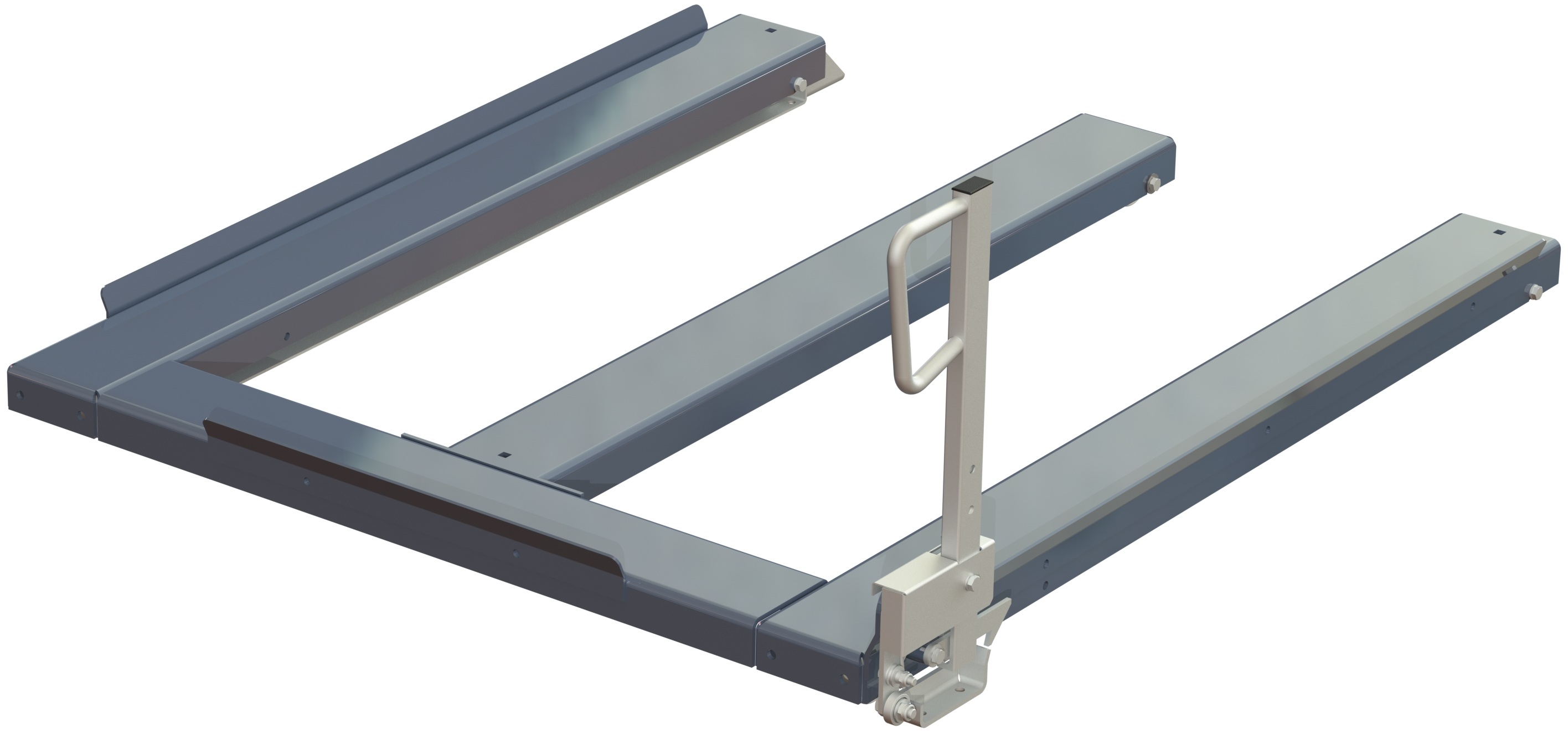Golvmonterad utdragsenhet, 1500 kg, baklastad, fin-pall med kortsideshandtag - image 2