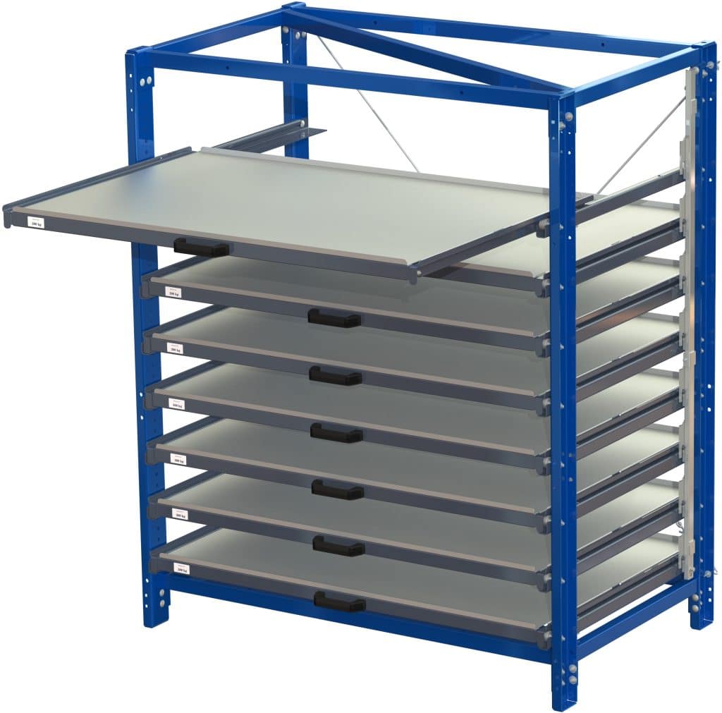 Compact Storage Unit With shelf lock, long-side forward, 70% extension ...