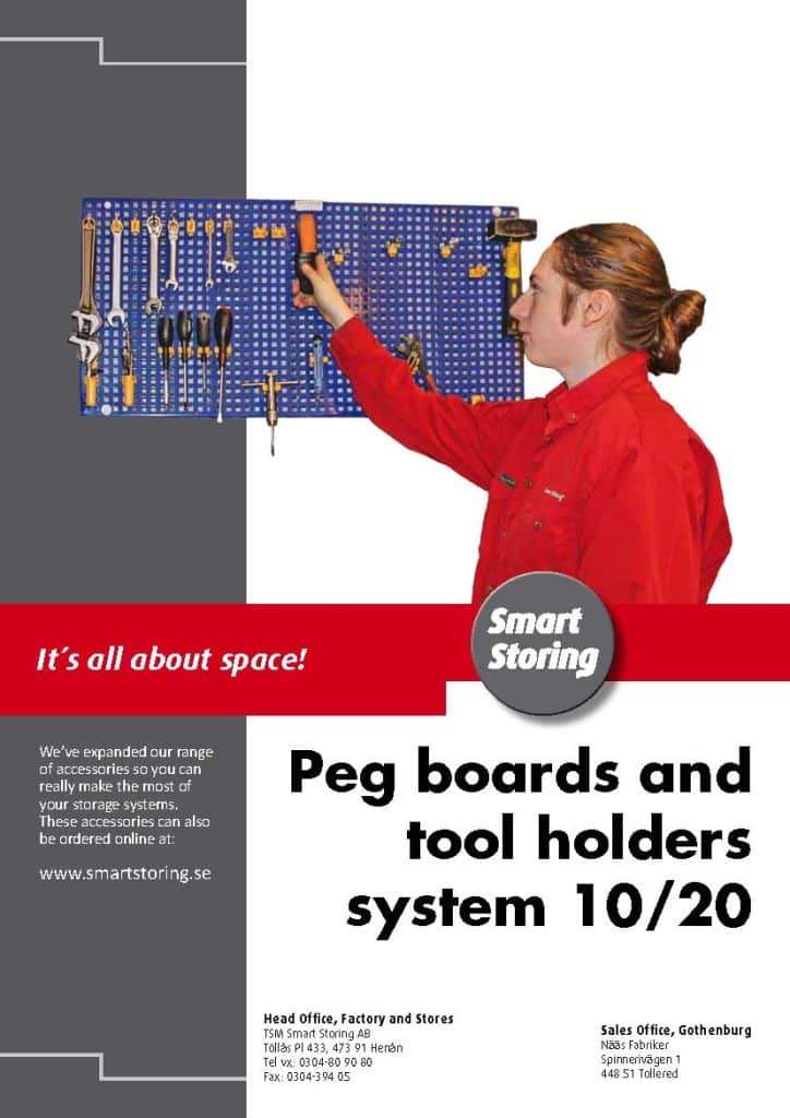 Peg boards and tool holders system 10 20 l sida 1