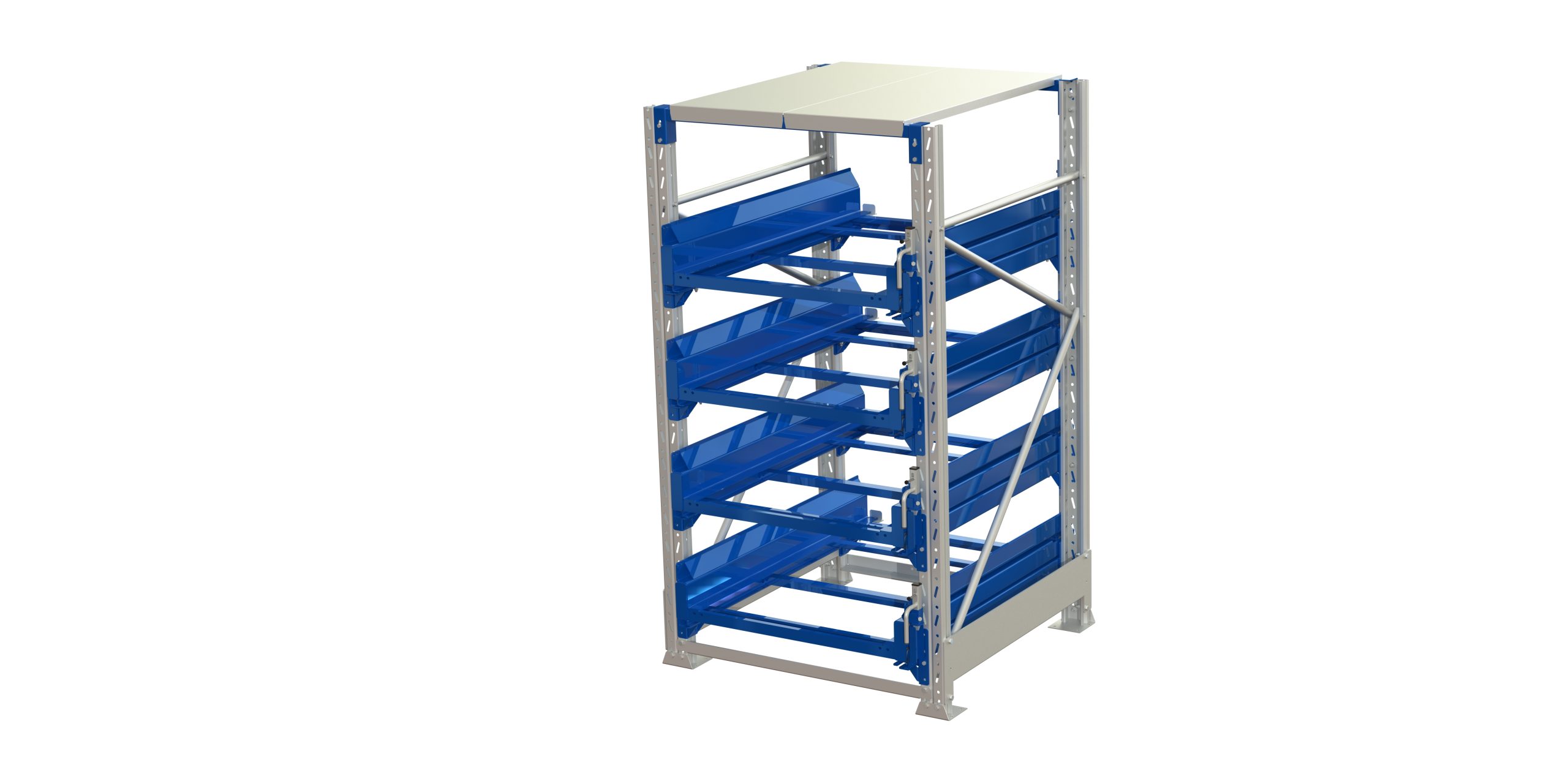 Pallet storage unit, (psu), 600kg 100%, 4 shelves, shelf lock - image 2