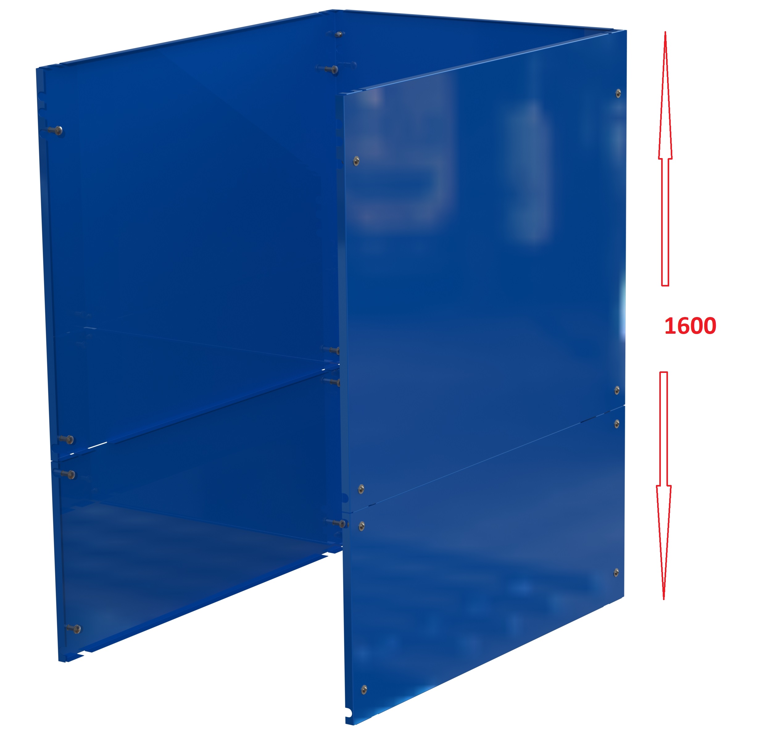 Steel cladding for csu, short-side handled, 70% extension, 1704 mm, powder coated, sides and rear