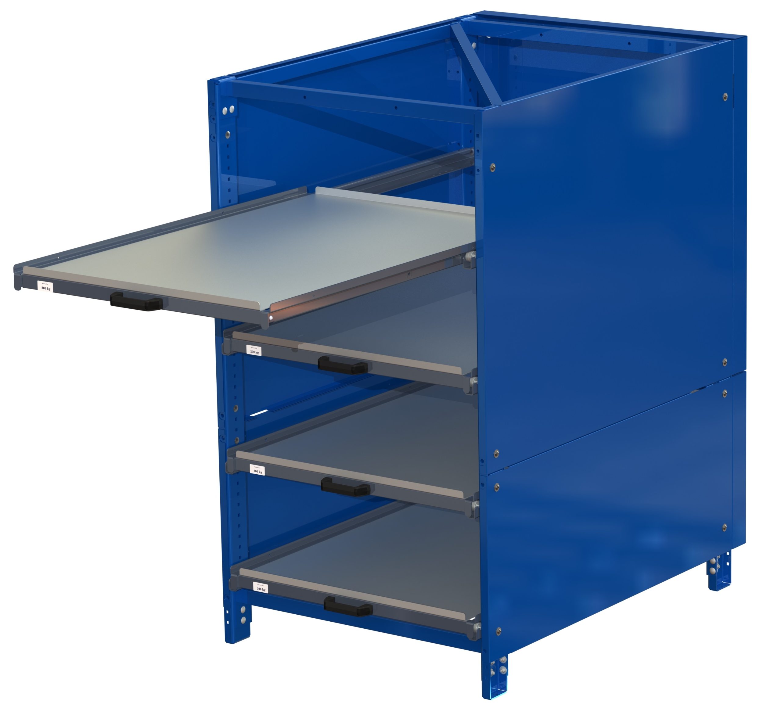 Steel cladding for csu, short-side handled, 100% extension, 1560 mm, powder coated, sides and rear - image 2