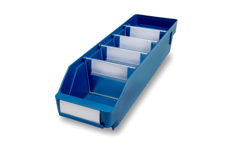 Component bin, 400 x 120 x 95 mm, blue, open front