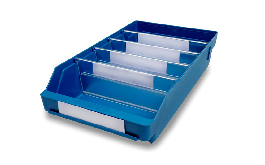 Component bin, 400 x 240 x 95 mm, blue, open front