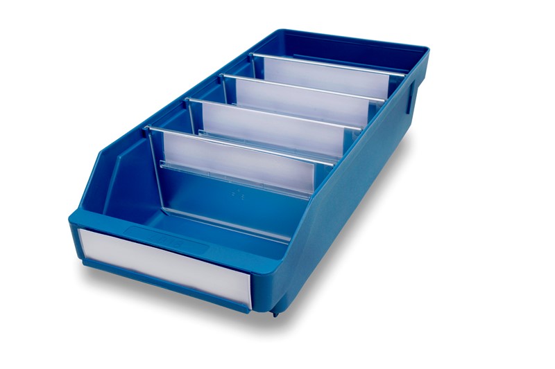 Component bin, 400 x 180 x 95 mm, blue, open front