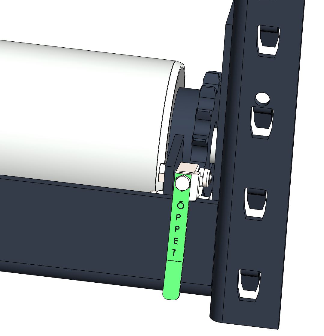 Lockable entry roller with safety lock, beam ral 5010, galvanized roller - image 2 Lockable entry roller with safety lock, beam ral 5010, galvanized roller - image 2