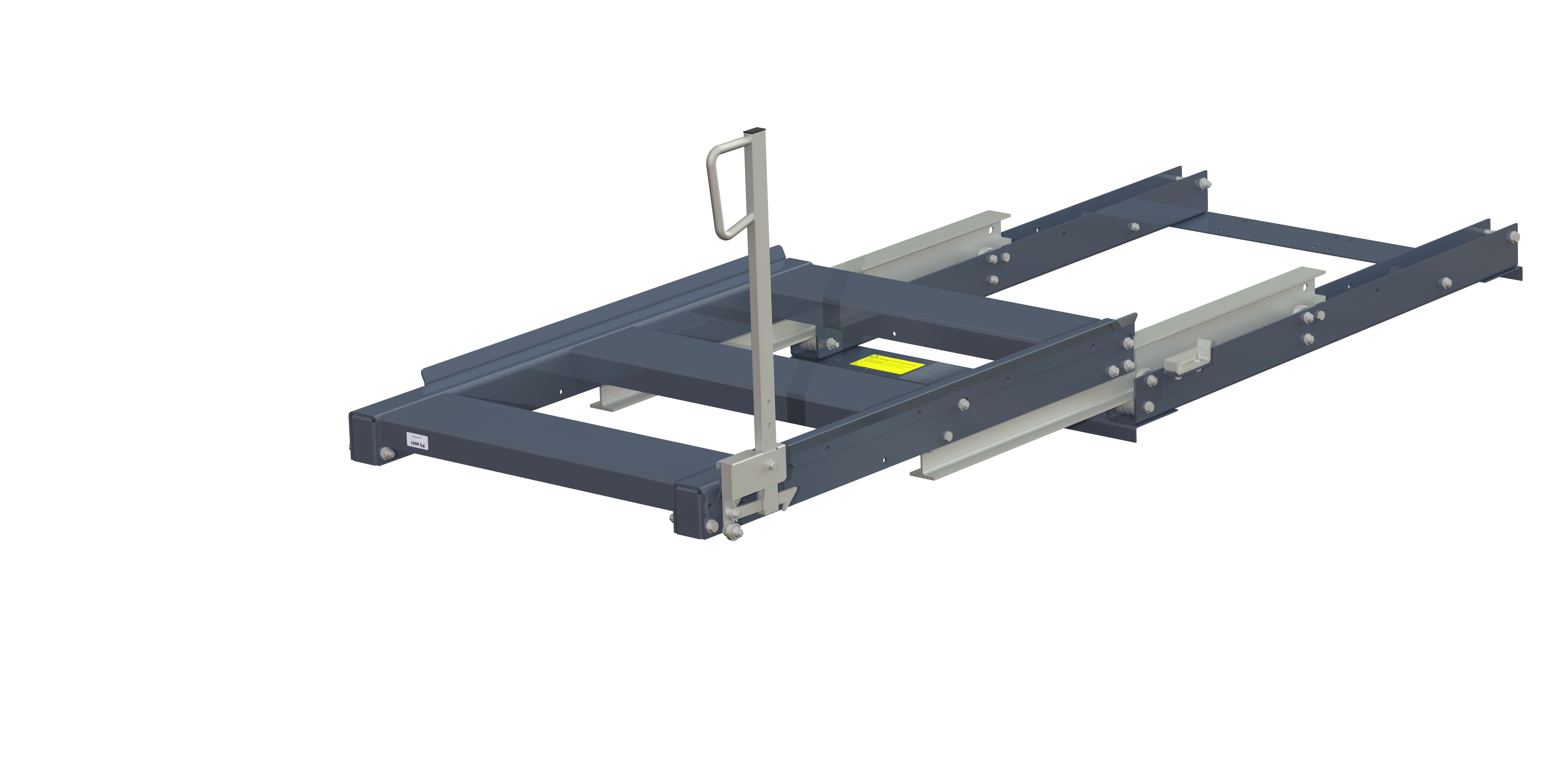 Pull-out unit for pallet rack with 100% extension ,1000 kg load capacity, front-loaded, short-side handled eur-pallet, easy action™ handle. H=700 mm