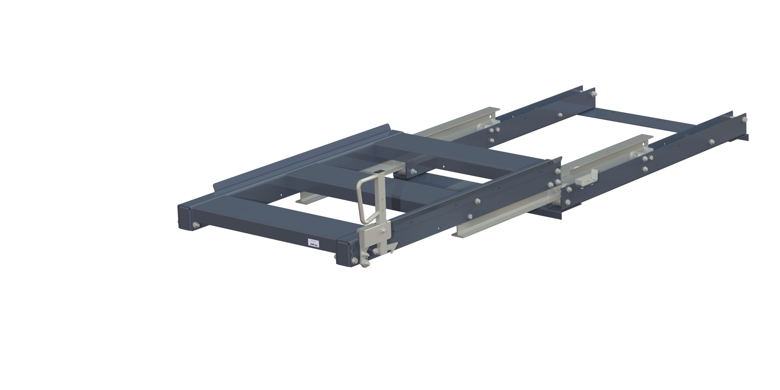 Pull-out unit for pallet rack with 100% extension ,1000 kg load capacity, rear-loaded, short-side handled eur-pallet, easy action™ handle. H=330 mm Pull-out unit for pallet rack with 100% extension ,1000 kg load capacity, rear-loaded, short-side handled eur-pallet, easy action™ handle. H=330 mm