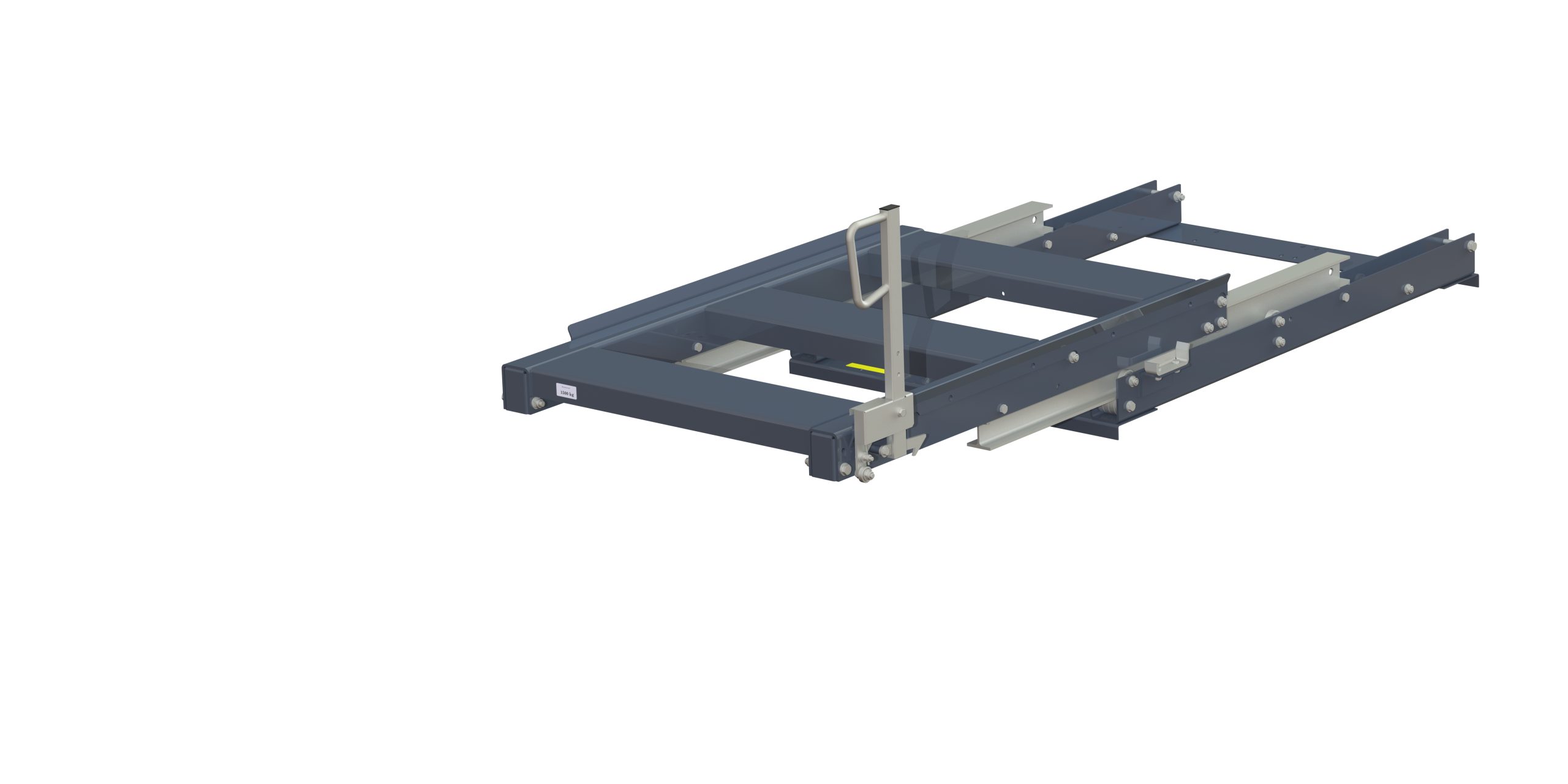 Pull-out unit for pallet rack with 100% extension ,1000 kg load capacity, rear-loaded, short-side handled eur-pallet, easy action™ handle. H=500 mm Pull-out unit for pallet rack with 100% extension ,1000 kg load capacity, rear-loaded, short-side handled eur-pallet, easy action™ handle. H=500 mm