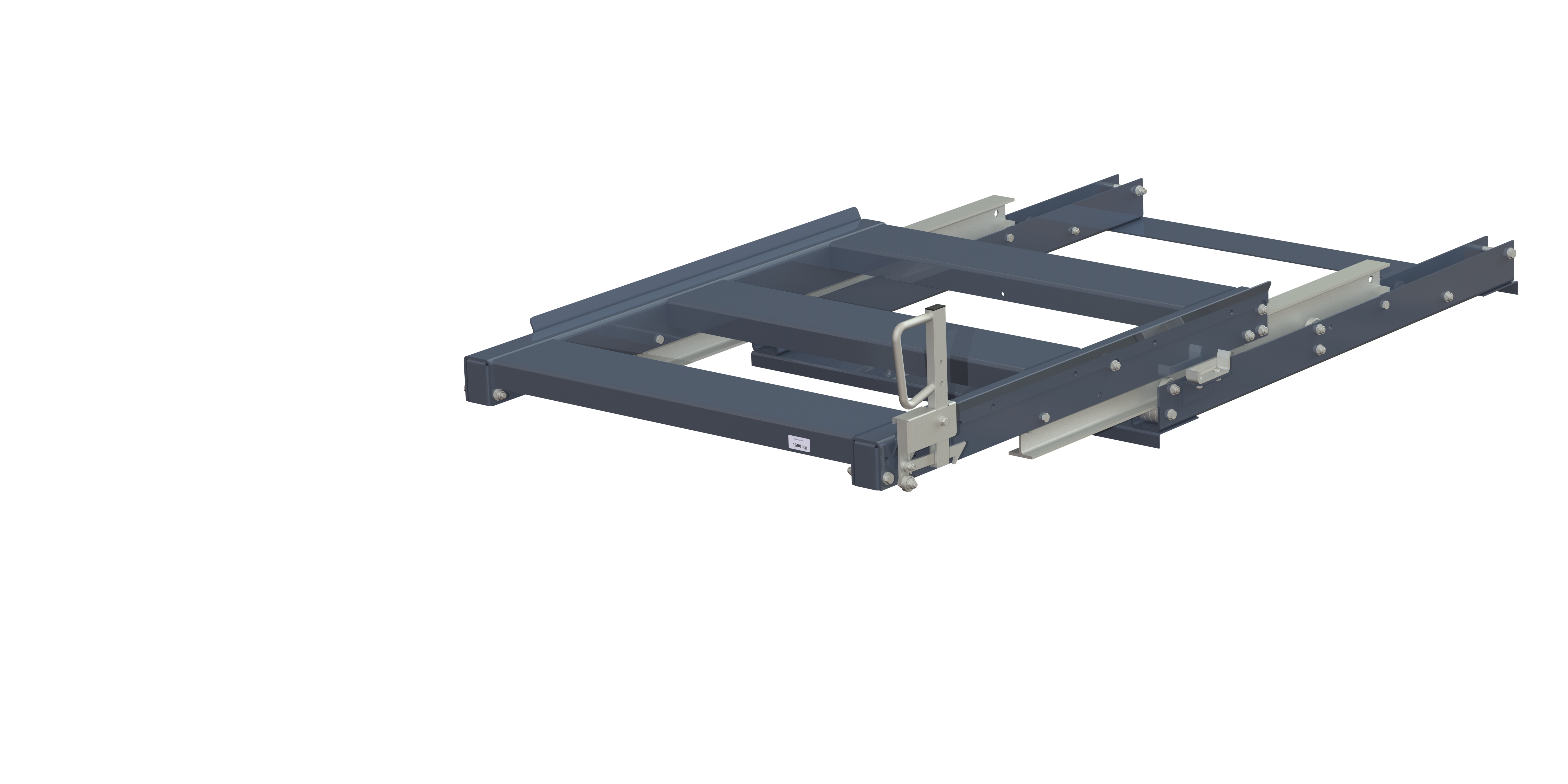 Pull-out unit for pallet rack with 70% extension ,1500 kg load capacity, front-loaded, short-side handled fin-pallet, easy action™ handle. H=330 mm Pull-out unit for pallet rack with 70% extension ,1500 kg load capacity, front-loaded, short-side handled fin-pallet, easy action™ handle. H=330 mm