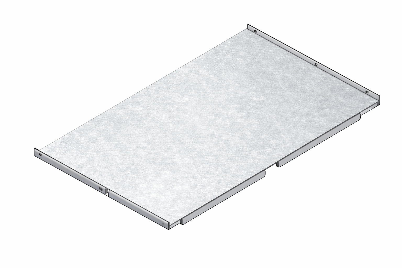 Steel shelf panel fits ssh 700 kg 65% for palletcollar and plastic bins with folded edge
