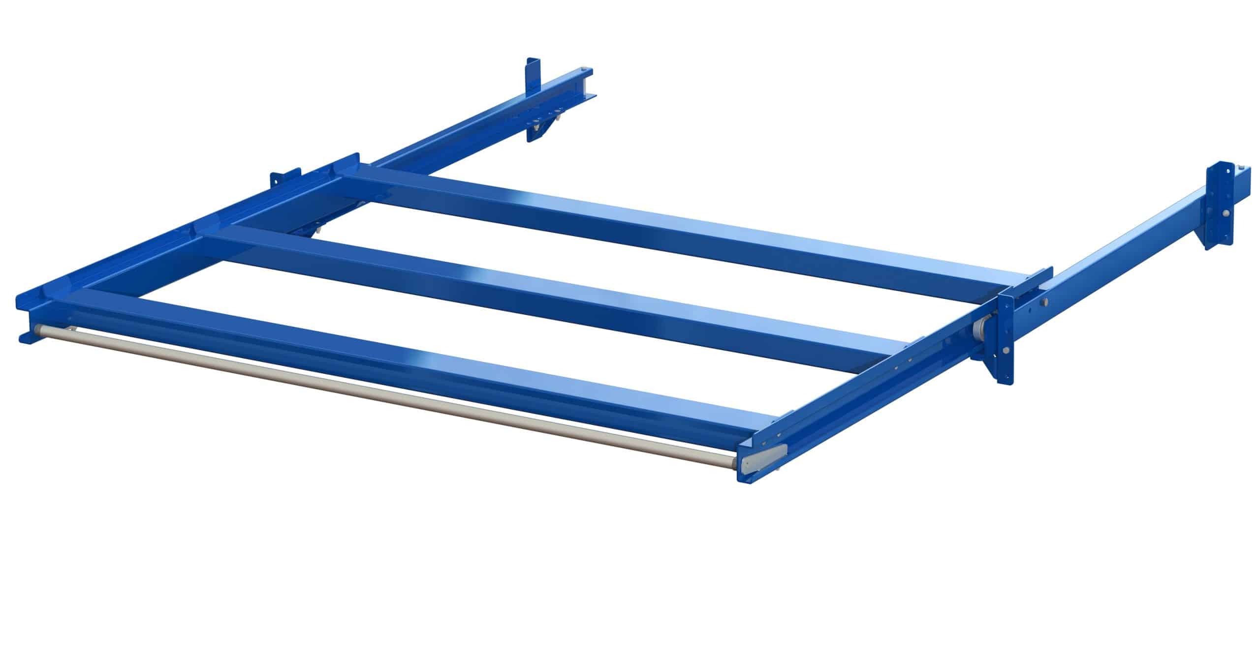 Wide upright-mounted pull-out unit, 600 kg, 70% extension, 1850 x 1300 mm, for long goods Wide upright-mounted pull-out unit, 600 kg, 70% extension, 1850 x 1300 mm, for long goods