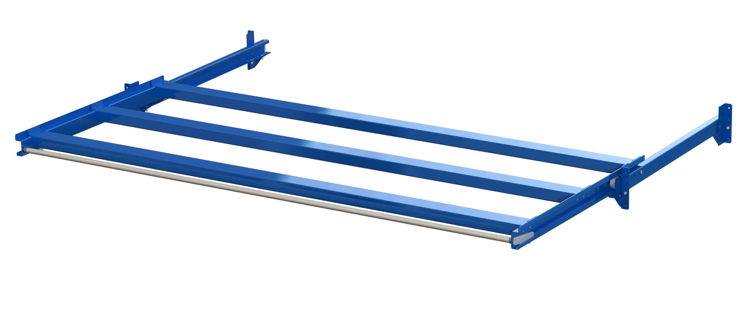 Wide upright-mounted pull-out unit, 600 kg, 70% extension, 2750 x 1200 mm, for long goods Wide upright-mounted pull-out unit, 600 kg, 70% extension, 2750 x 1200 mm, for long goods